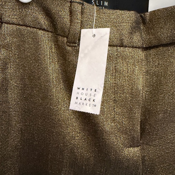 White House Black Market Gold Straight Leg Trouser Pants‎ NWT *% - Picture 6 of 7